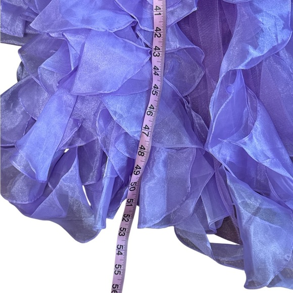 Sherri Hill Beaded Strapless Gown – Lavender Ruffle High-Low Prom/Pageant Dress - Picture 8 of 10